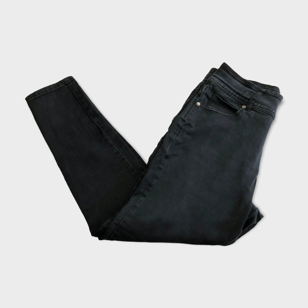 City Chic Faded Black T. D. F. Apple Skinny Jeans super stretchy